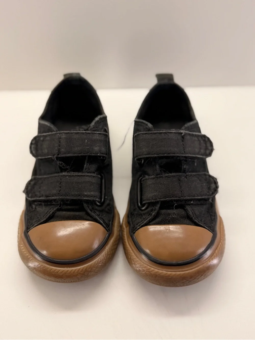 Converse Kids Black Canvas Sneakers with Brown Gum Sole